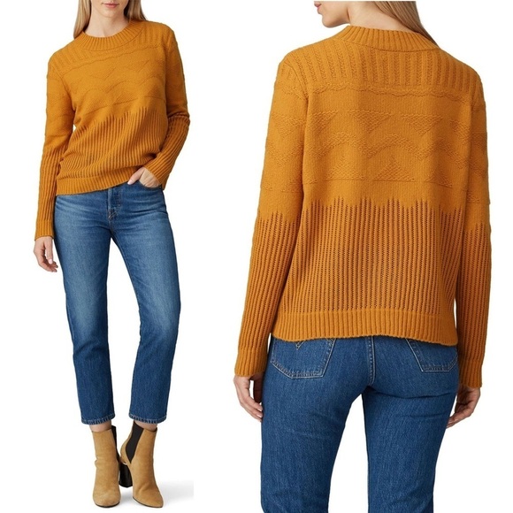 REVOLVE X ONE GREY DAY Merino Wool Geometric Rib Knit Pullover Crew Sweater XS - Picture 4 of 9